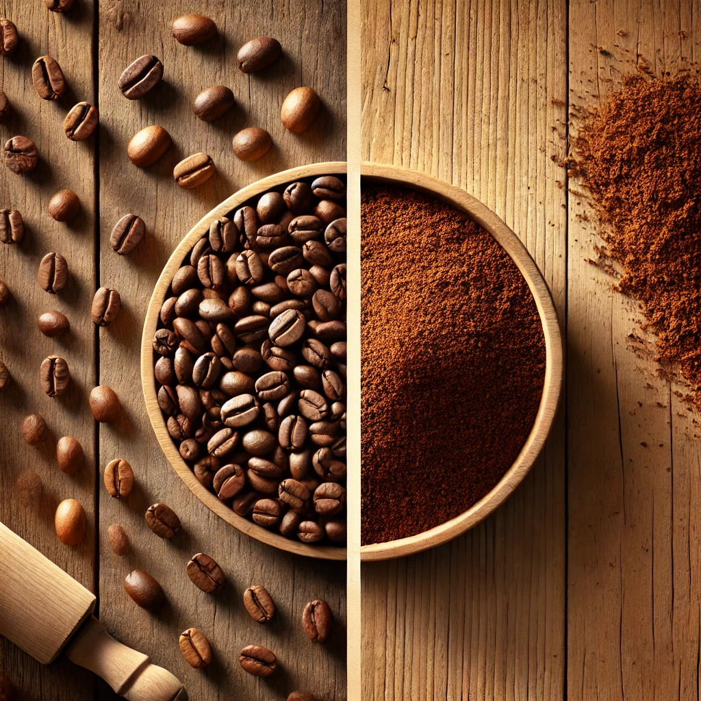 Café en grains et café moulu