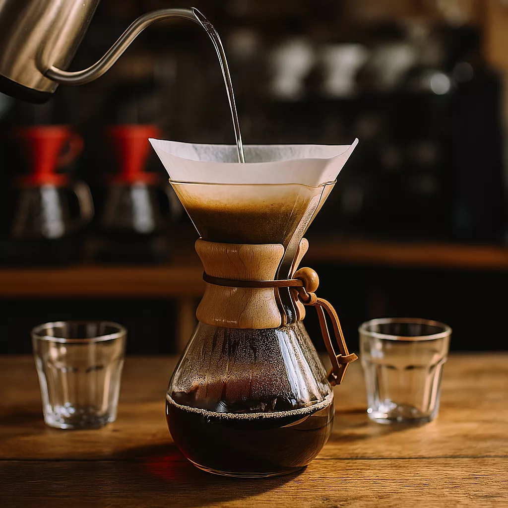 Café filtre Chemex dans un slow bar